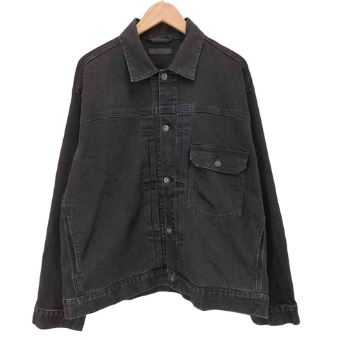 ユニクロ UNIQLO 22AW 1ST 型 ストレッチ ブラック デニム ジャケット メンズ JPN:XL