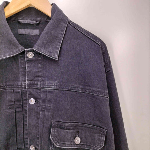 ユニクロ UNIQLO 22AW 1ST 型 ストレッチ ブラック デニム ジャケット メンズ JPN:XL