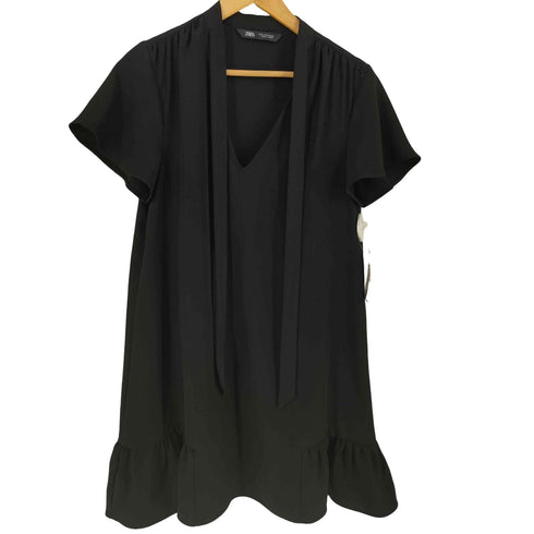 ザラ ZARA ネックリボンワンピース レディース import:S