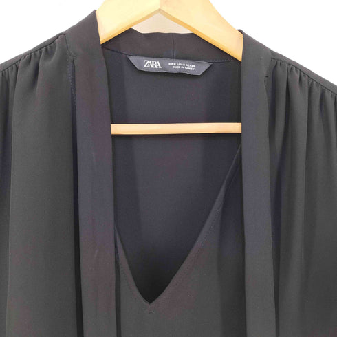 ザラ ZARA ネックリボンワンピース レディース import:S