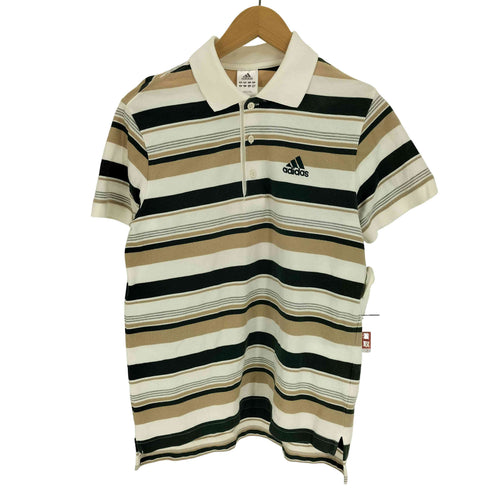 アディダス adidas マルチボーダー柄 ロゴ刺繍 S/S ポロシャツ メンズ JPN:M