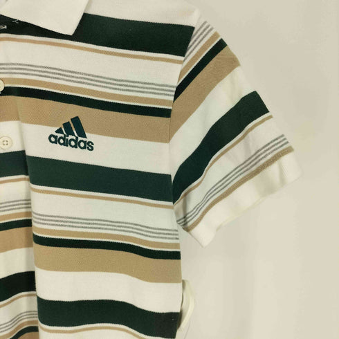 アディダス adidas マルチボーダー柄 ロゴ刺繍 S/S ポロシャツ メンズ JPN:M