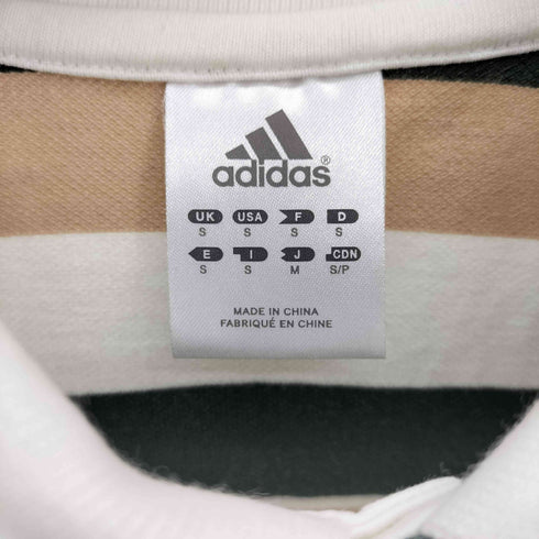 アディダス adidas マルチボーダー柄 ロゴ刺繍 S/S ポロシャツ メンズ JPN:M