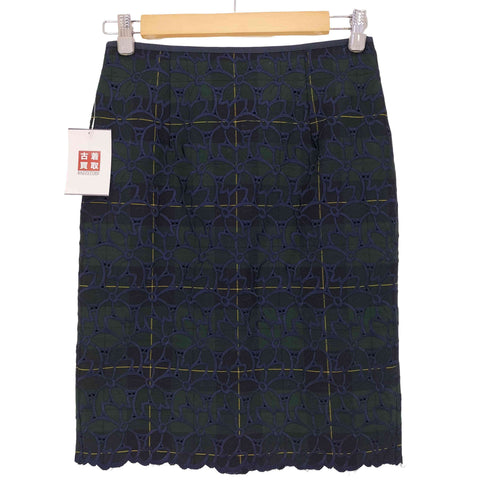 アプワイザーリッシェ Apuweiser riche チェック柄×花刺繍 スカート レディース JPN:2
