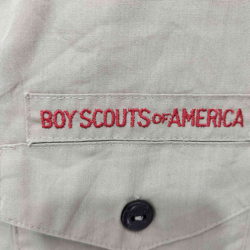 ボーイスカウトオブアメリカ BOY SCOUTS OF AMERICA USA製 ロゴ刺繍 エポレット L/S シャツ メンズ SM