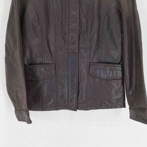 エディーバウアー Eddie Bauer 00S 比翼レザージップブルゾン レディース PS