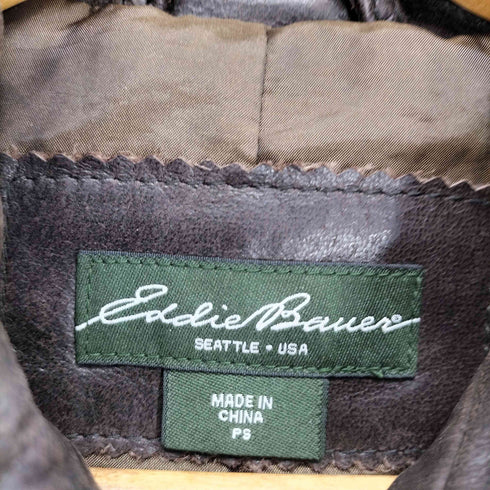 エディーバウアー Eddie Bauer 00S 比翼レザージップブルゾン レディース PS