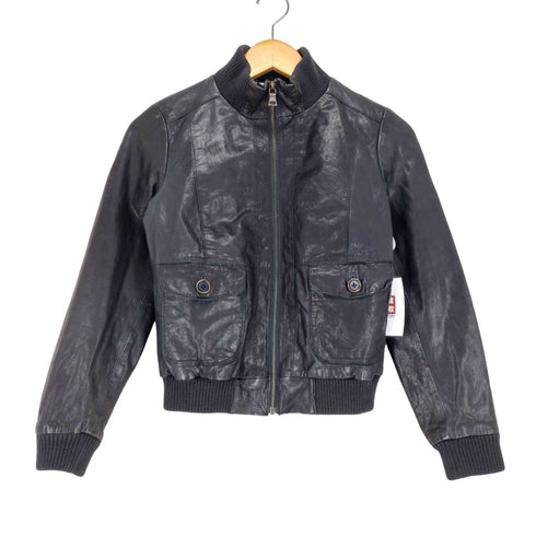バナナリパブリック BANANA REPUBLIC レザージップブルゾン レディース XS