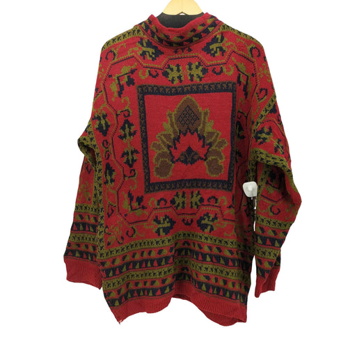 HASTING&SMITH イタリア製 ネイティブ柄 モックネック L/S プルオーバー ニット メンズ import:L
