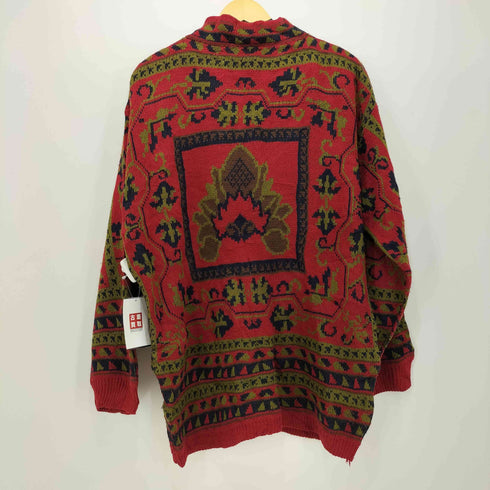 HASTING&SMITH イタリア製 ネイティブ柄 モックネック L/S プルオーバー ニット メンズ import:L