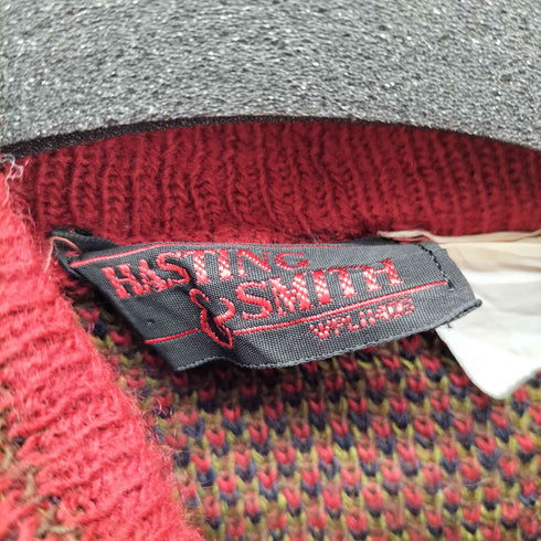 HASTING&SMITH イタリア製 ネイティブ柄 モックネック L/S プルオーバー ニット メンズ import:L