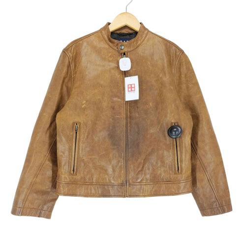 ギャップ Gap 00S OLD レザーシングルライダースジャケット メンズ XS