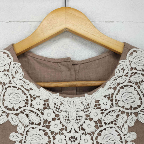 MY CLOSET レース装飾リネンワンピース レディース