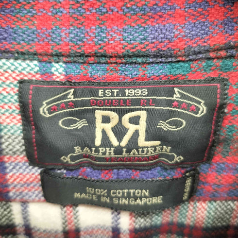 ダブルアールエルラルフローレン RRL RALPH LAUREN 90s 三ツ星タグ L/Sチェックネルシャツ メンズ
