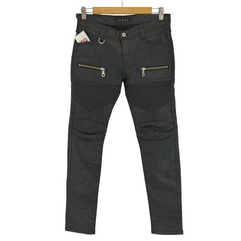 ノーアイディーブラック NO ID.BLACK コーティング ストレッチ デニム ライダース スキニー PT パンツ メンズ JPN:3
