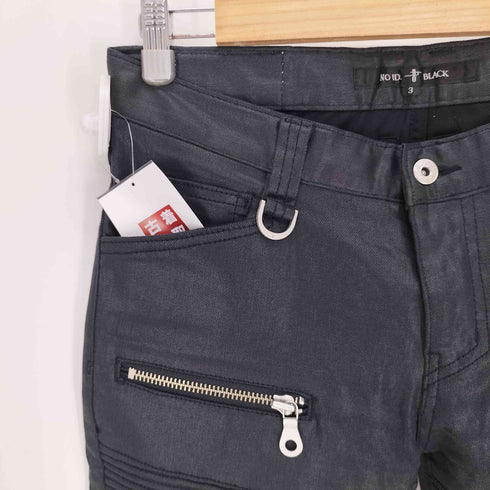 ノーアイディーブラック NO ID.BLACK コーティング ストレッチ デニム ライダース スキニー PT パンツ メンズ JPN:3