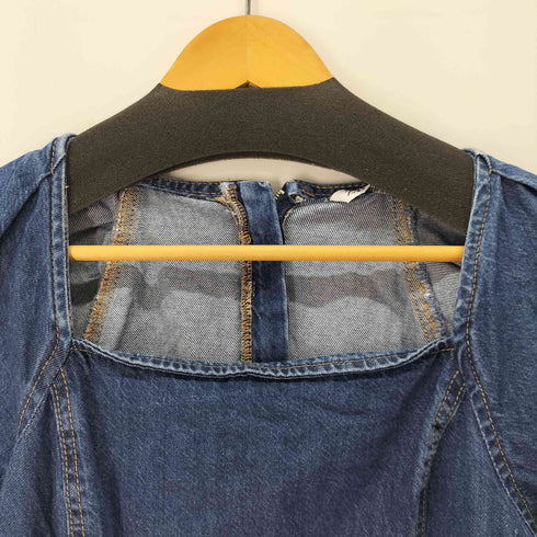 ザラ ZARA パフスリーブデニムワンピース レディース import:M