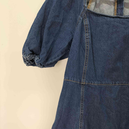 ザラ ZARA パフスリーブデニムワンピース レディース import:M