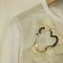 トリココムデギャルソン tricot COMME des GARCONS AD2013 13AW スパンコール フラワー モチーフ S/S カットソー レディース