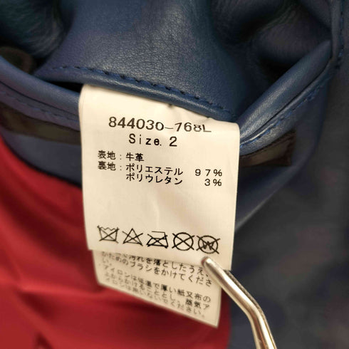 ノーアイディー NO ID. カウレザー セミアニリン シングル ライダース JKT ジャケット メンズ JPN:2