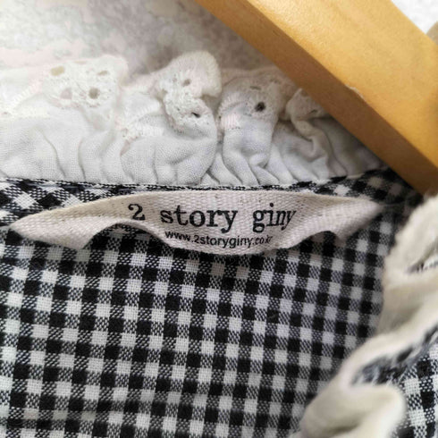2 STORY GIMY レース刺繍ギンガムチェックワンピース レディース