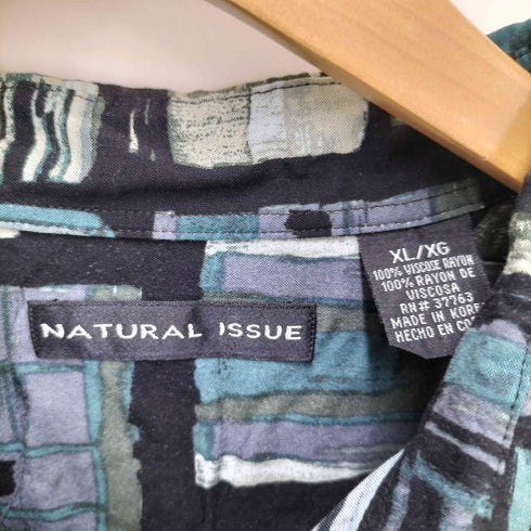 ナチュラルイシュー NATURAL ISSUE 90S 総柄 レーヨン S/S レギュラーカラー シャツ メンズ import:XL