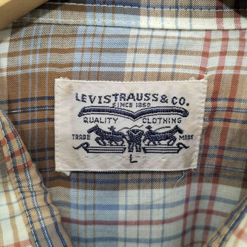 リーバイス Levis 韓国製 白タブ ウエスタンチェックシャツ メンズ import:L
