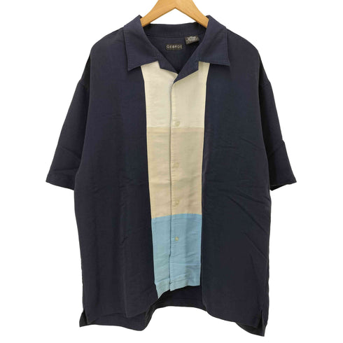 ジョージ GEORGE 90S S/S オープンカラー カラーブロック シャツ メンズ import:XL