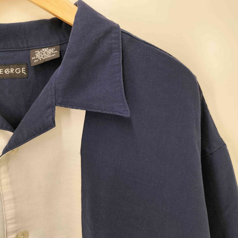 ジョージ GEORGE 90S S/S オープンカラー カラーブロック シャツ メンズ import:XL