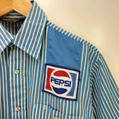 PROTEXALL 80S 企業ロゴ S/S レギュラーカラー ストライプ ワークシャツ メンズ