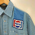 PROTEXALL 80S 企業ロゴ S/S レギュラーカラー ストライプ ワークシャツ メンズ