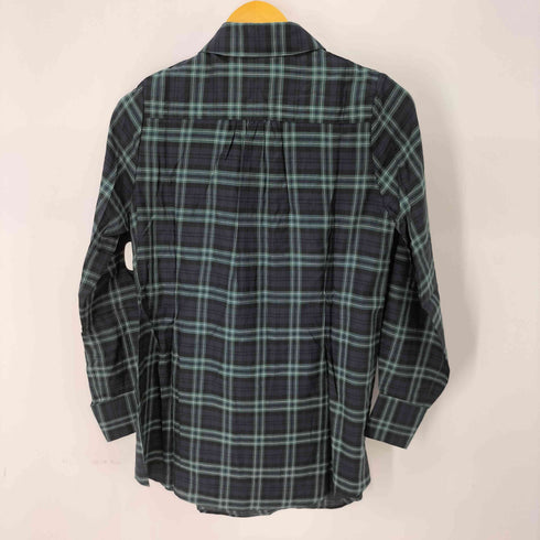 GRAYISH コットンレーヨン ハーフボタン L/S プルオーバーフリルチェックシャツ レディース 38