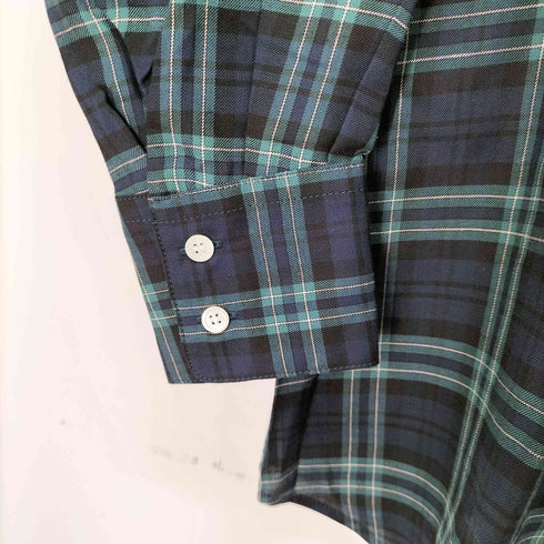 GRAYISH コットンレーヨン ハーフボタン L/S プルオーバーフリルチェックシャツ レディース 38