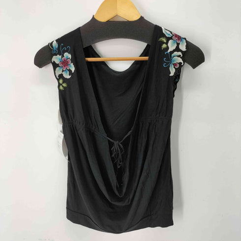 ヴィヴィアンタム VIVIENNE TAM 花柄刺繍 レーヨンノースリーブトップス レディース JPN:0