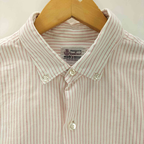 ペニーズタウンクラフト PENNEYS TOWNCRAFT 50S-60S マチ付き ストライプ ボタンダウンシャツ メンズ