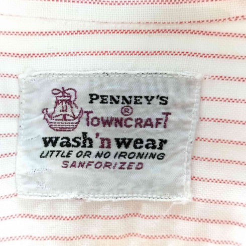 ペニーズタウンクラフト PENNEYS TOWNCRAFT 50S-60S マチ付き ストライプ ボタンダウンシャツ メンズ