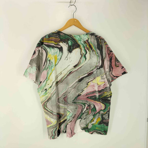 テネシーリバー TENNESSEE RIVER 90S 総柄クルーネックTシャツ マーブル 裾袖シングル 短丈 メンズ JPN:XL