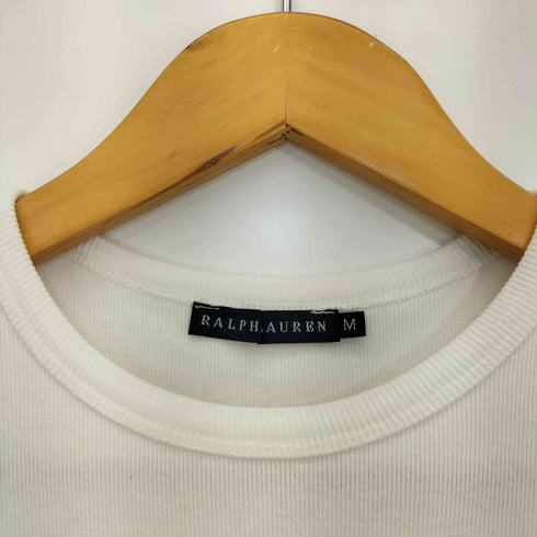 ラルフローレン RALPH LAUREN リブ Tシャツ 裾同色ポニー レディース import:M