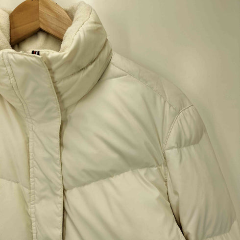 トミーヒルフィガー TOMMY HILFIGER 00S 裏地 ストライプ 比翼 ジップアップ ダウン ジャケット レディース import:M