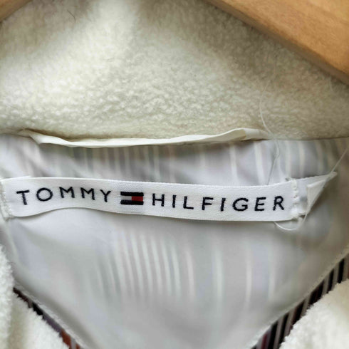 トミーヒルフィガー TOMMY HILFIGER 00S 裏地 ストライプ 比翼 ジップアップ ダウン ジャケット レディース import:M