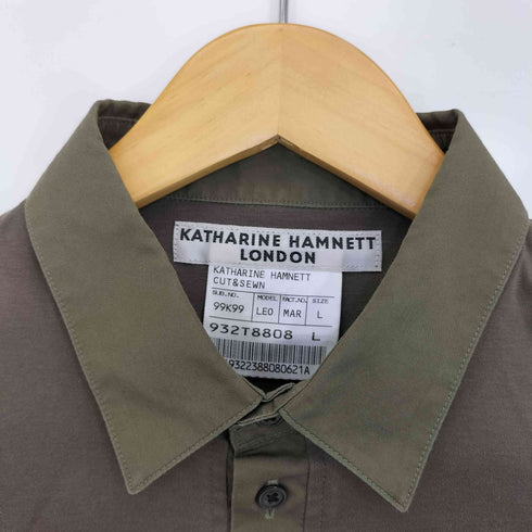 キャサリンハムネットロンドン KATHARINE HAMNETT LONDON 襟異素材切替 ポロシャツ メンズ import:L