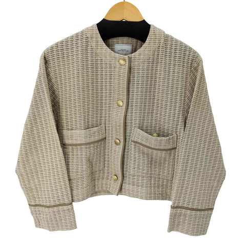 ユナイテッドアローズグリーンレーベルリラクシング UNITED ARROWS green label relaxing カラミ レース ノーカラー ジャケット レディース