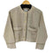 ユナイテッドアローズグリーンレーベルリラクシング UNITED ARROWS green label relaxing カラミ レース ノーカラー ジャケット レディース