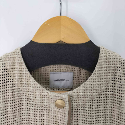ユナイテッドアローズグリーンレーベルリラクシング UNITED ARROWS green label relaxing カラミ レース ノーカラー ジャケット レディース