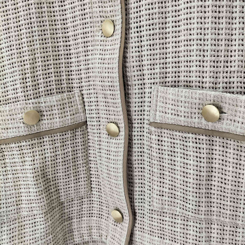 ユナイテッドアローズグリーンレーベルリラクシング UNITED ARROWS green label relaxing カラミ レース ノーカラー ジャケット レディース