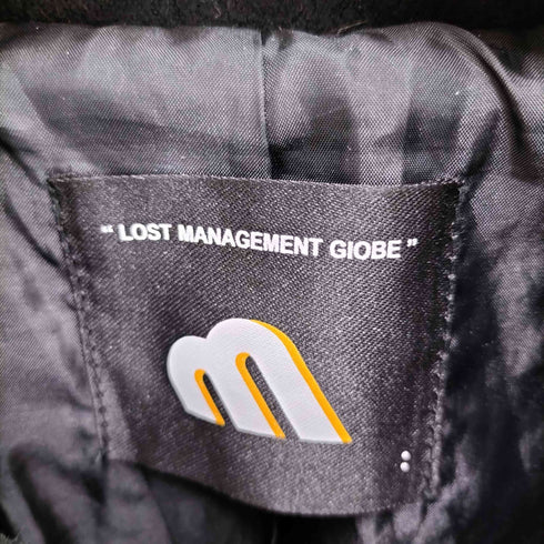 LOST MANAGEMENT GLOBE ウール ロング ステンカラー コート メンズ