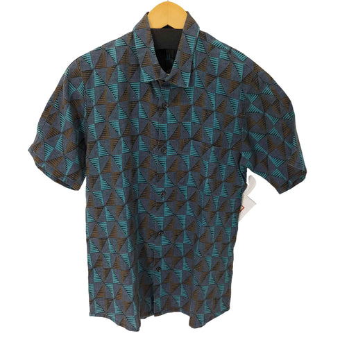 ジョンブル Johnbull 幾何学 半袖 リネンアロハシャツ メンズ import:M