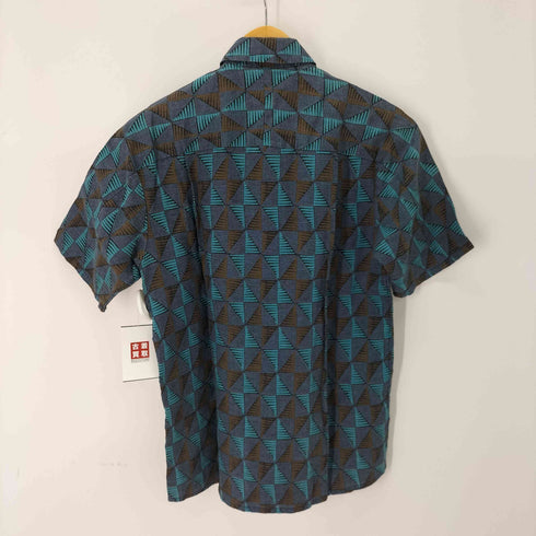 ジョンブル Johnbull 幾何学 半袖 リネンアロハシャツ メンズ import:M