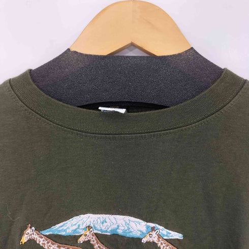HAKUNA MATATA KENYA キリン刺繍 半袖Tシャツ メンズ L
