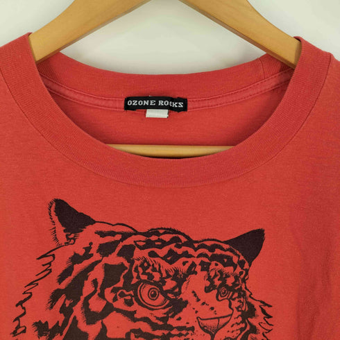 オゾンロックス OZONE ROCKS 90s シングルステッチ 虎 アニマルプリント Tシャツ メンズ JPN:L